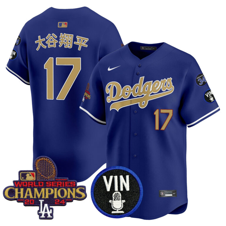 Men Los Angeles Dodgers #17 Ohtani blue Sakura Edition Nike MLB 2025 Jersey style 6
